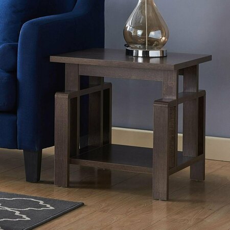 KD APARADOR 22 x 22 x 19.75 in. Contemporary Shelf End Table Brown KD3185799